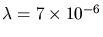 $\lambda =7 \times 10^{-6}$